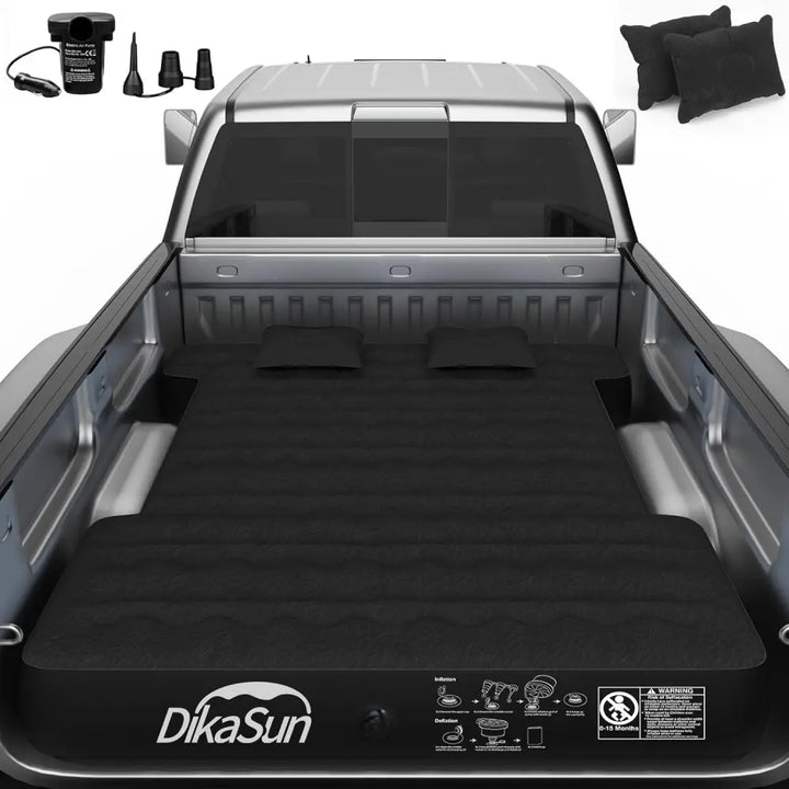 DikaSun 6-6.5 FT Mid Size Pickup Truck Bed Air Mattress,Black