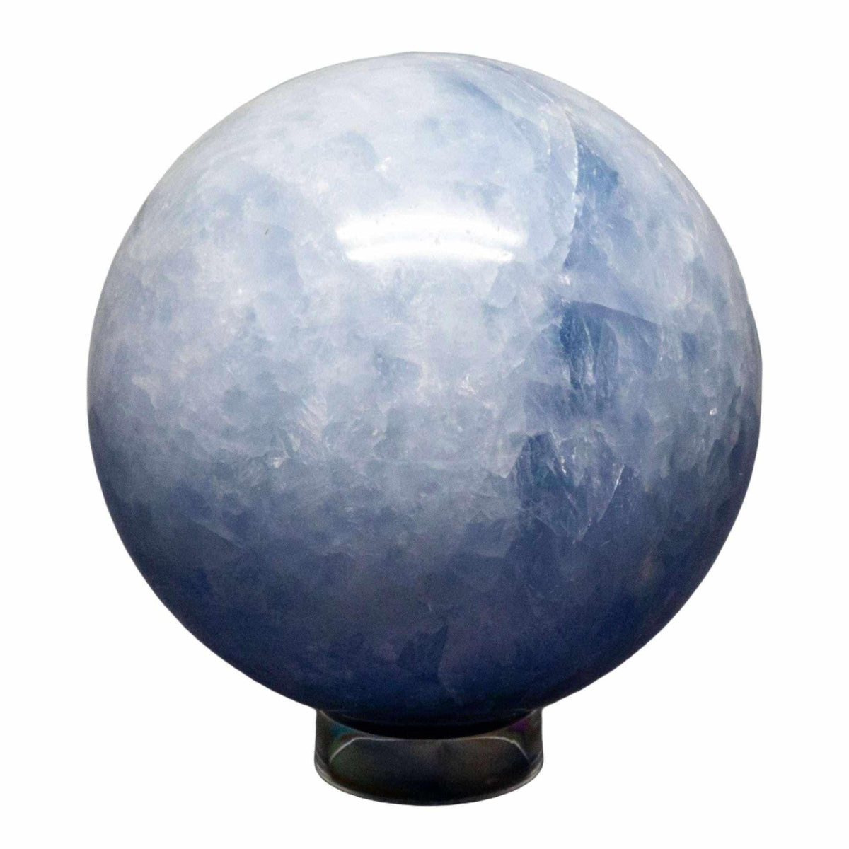 Blue Calcite Crystal Sphere Throat Chakra Calm Stone