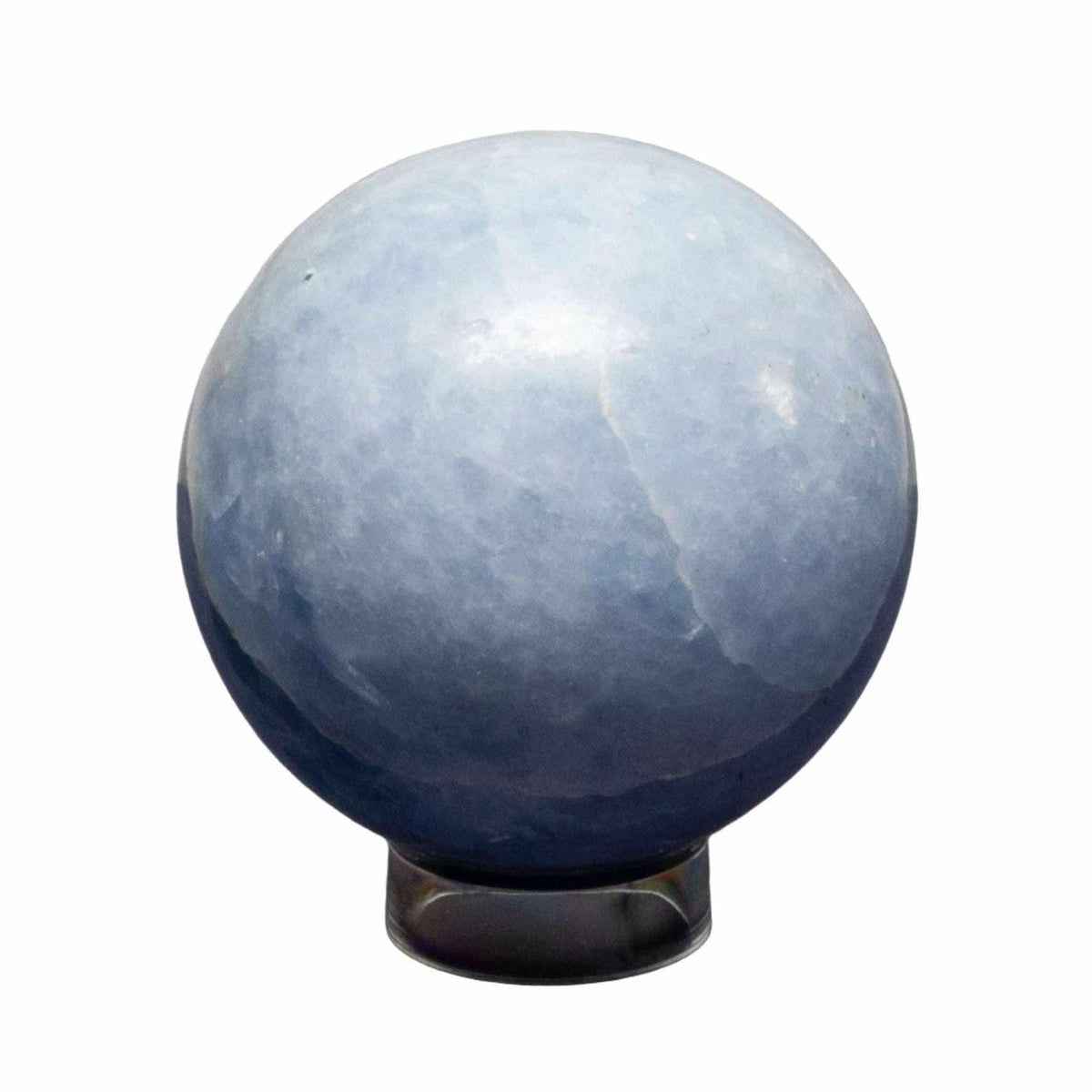 Blue Calcite Crystal Sphere Throat Chakra Calm Stone