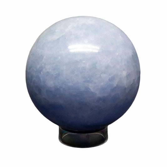 Blue Calcite Crystal Sphere Throat Chakra Calm Stone