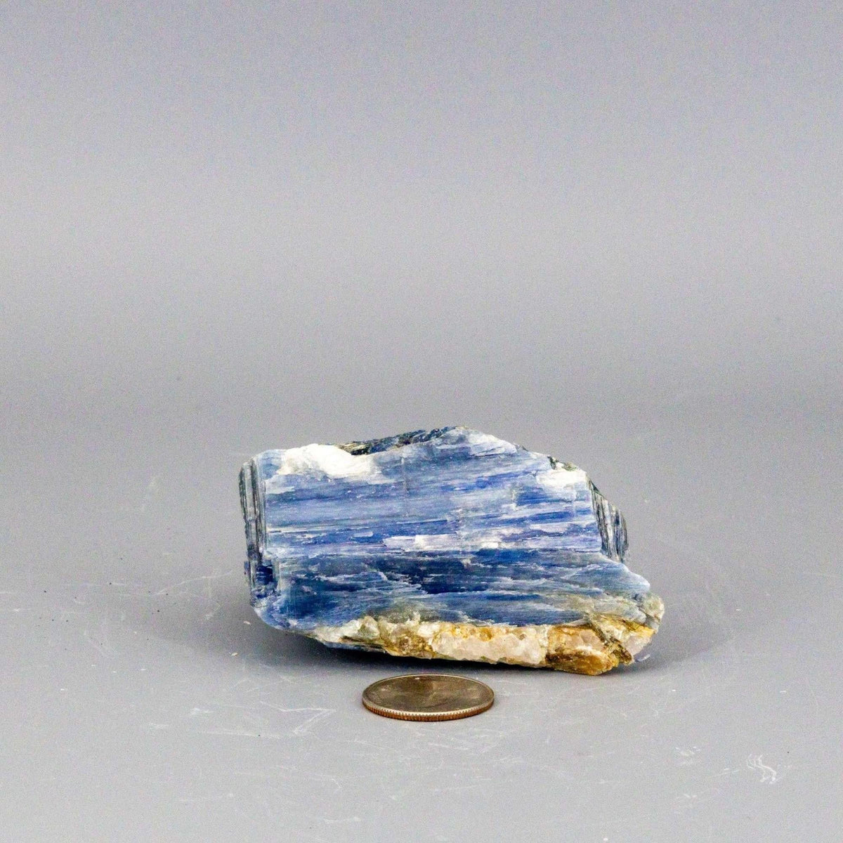 Blue Kyanite Crystal Blades in Clear Quartz Cluster