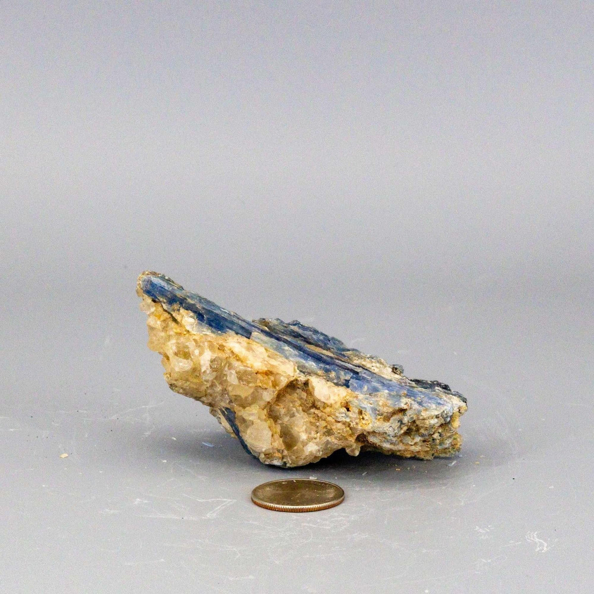 Blue Kyanite Crystal Blades in Clear Quartz Cluster