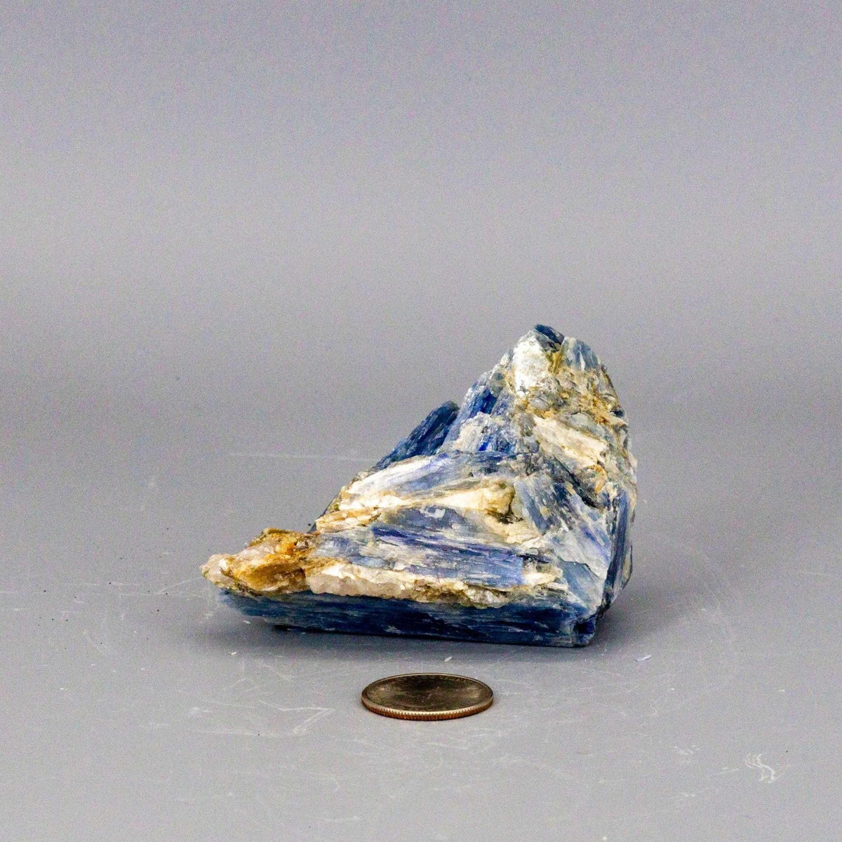 Blue Kyanite Crystal Blades in Clear Quartz Cluster