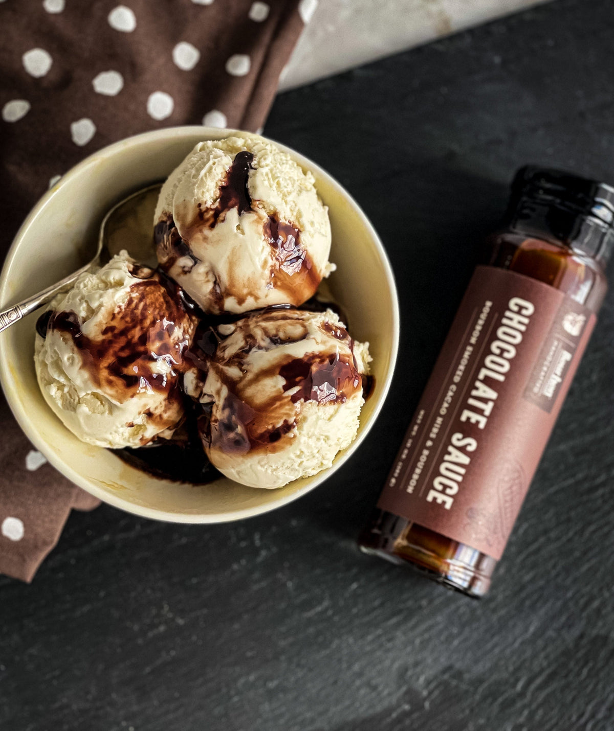 Chocolate Sauce – Bourbon Smoked Cacao Nibs & Bourbon