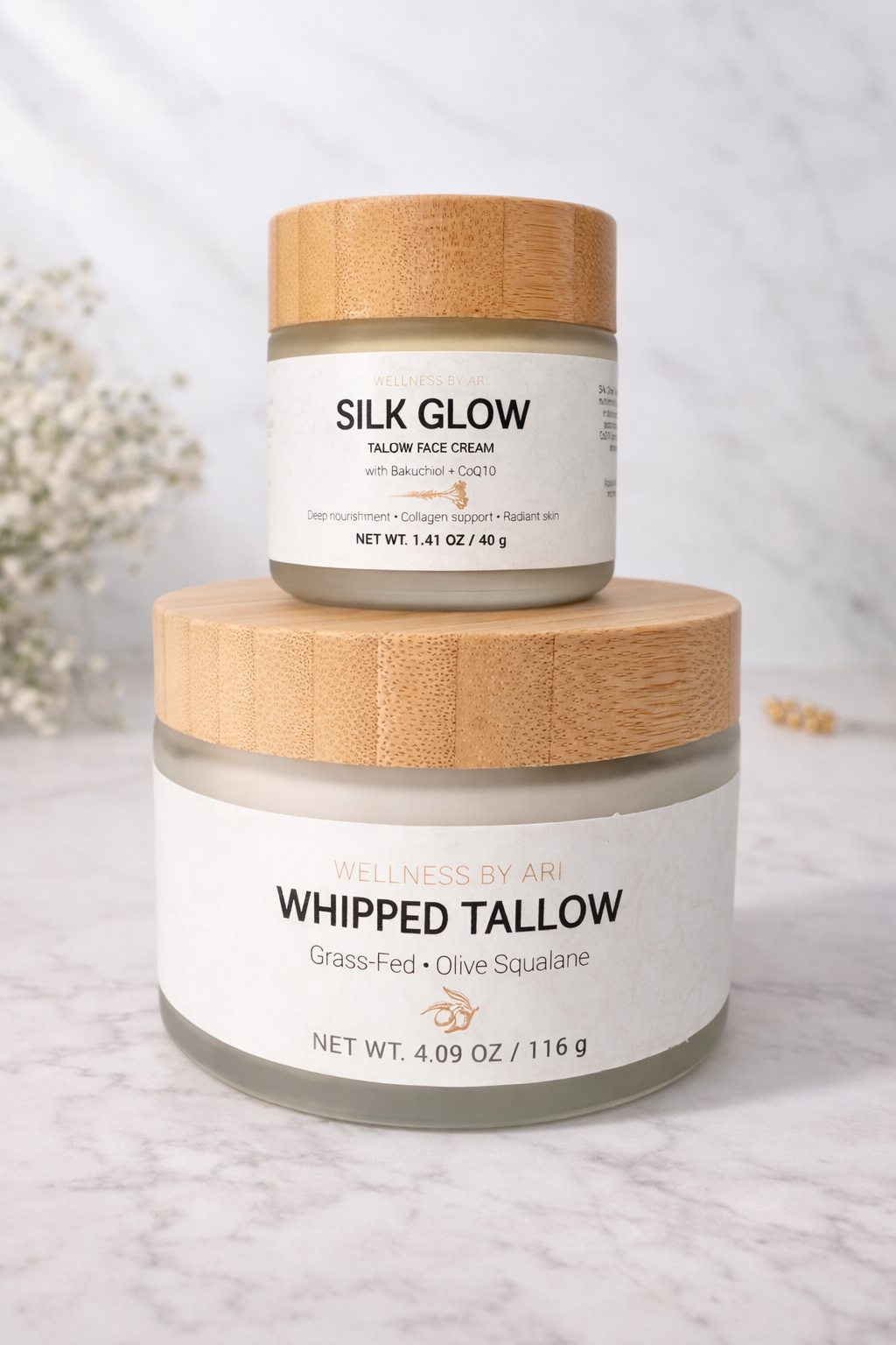 Silk Glow Tallow Face Cream with Bakuchiol + CoQ10