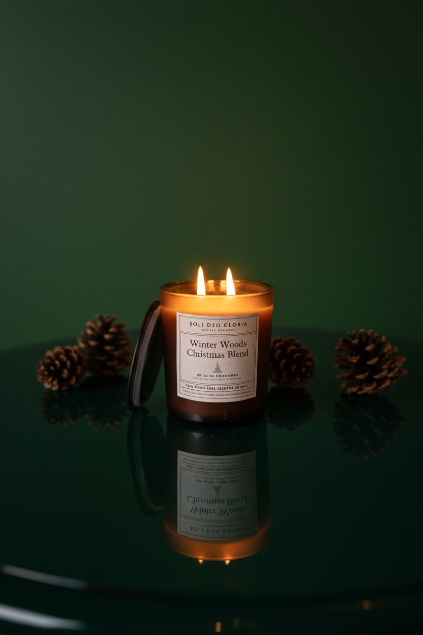 Winter Woods Beeswax Candle | Evergreen Tree Scent