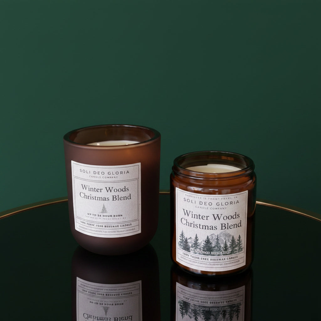 Winter Woods Beeswax Candle | Evergreen Tree Scent