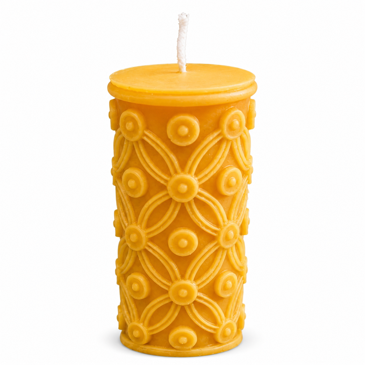 Golden Lattice Beeswax Pillar Candle