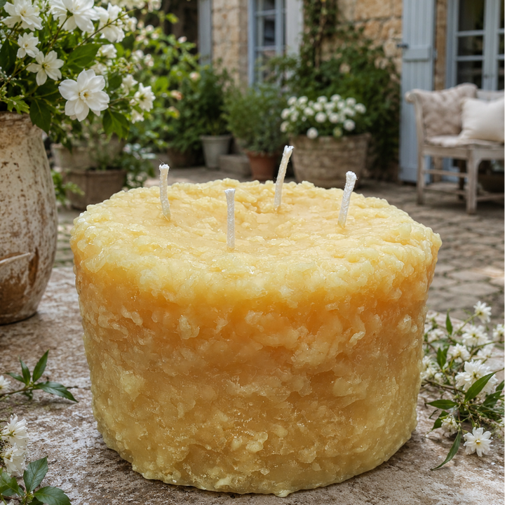 Grubby 6x5" LARGE Pillar Beeswax Candle