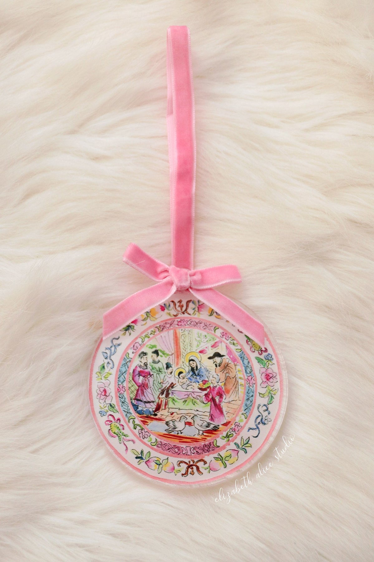 Chinoiserie acrylic ornament, The presentation in the temple