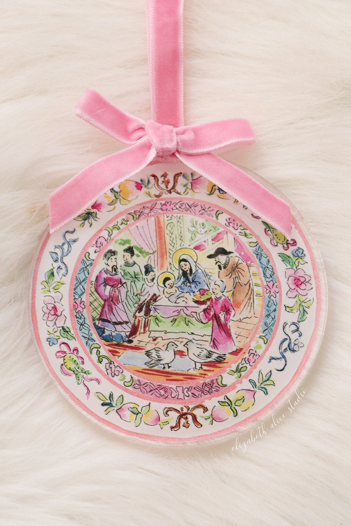 Chinoiserie acrylic ornament, The presentation in the temple