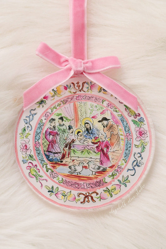 Chinoiserie acrylic ornament, The presentation in the temple