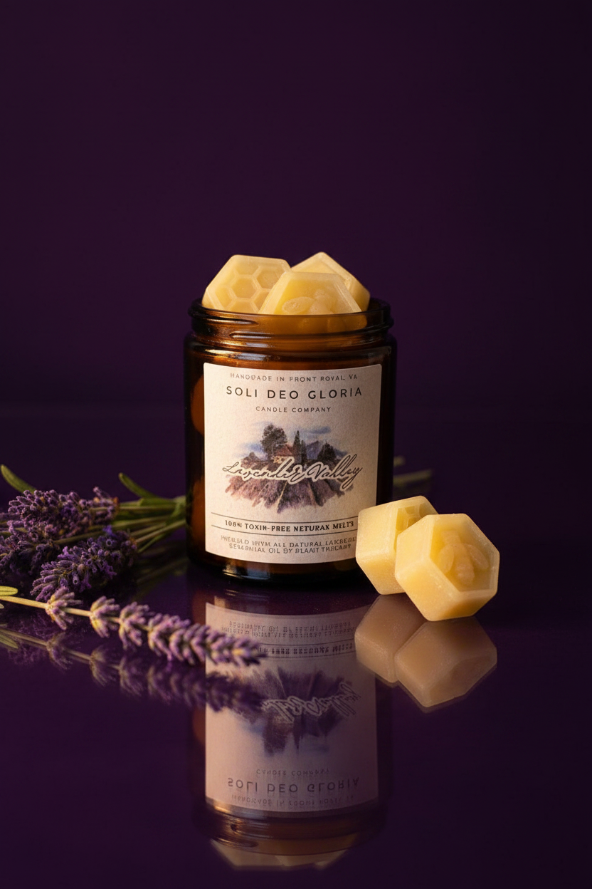 Lavender Valley Beeswax Candle | Organic Essential Oil Infused
