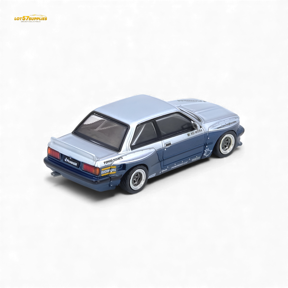 INNO64 Pandem E30 M3 Silver/Blue 1:64