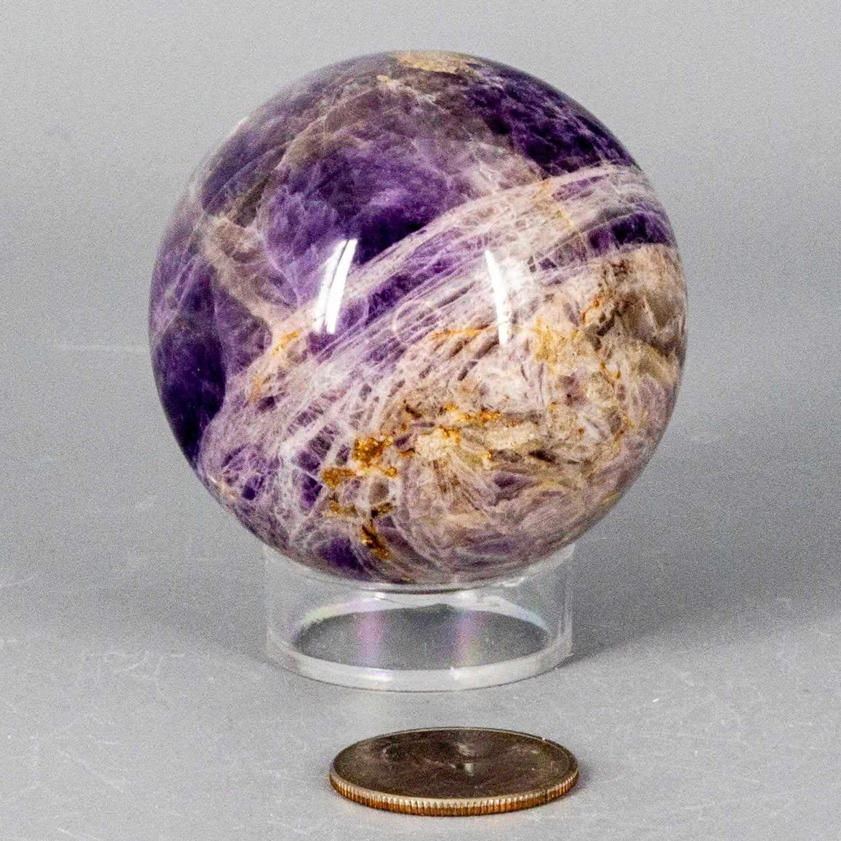 Dream Amethyst Crystal Sphere Polished Natural Specimen