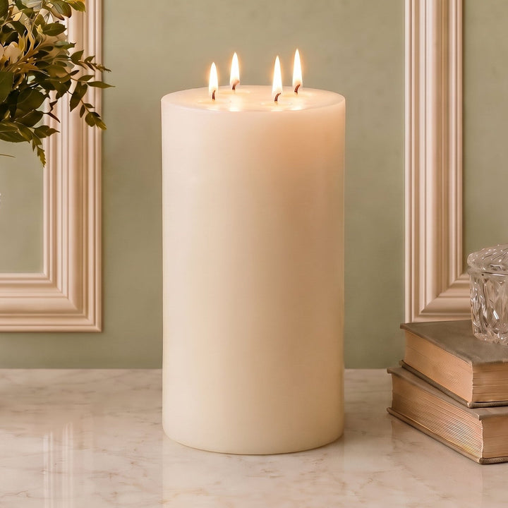 6x11" White Beeswax Pillar Candle