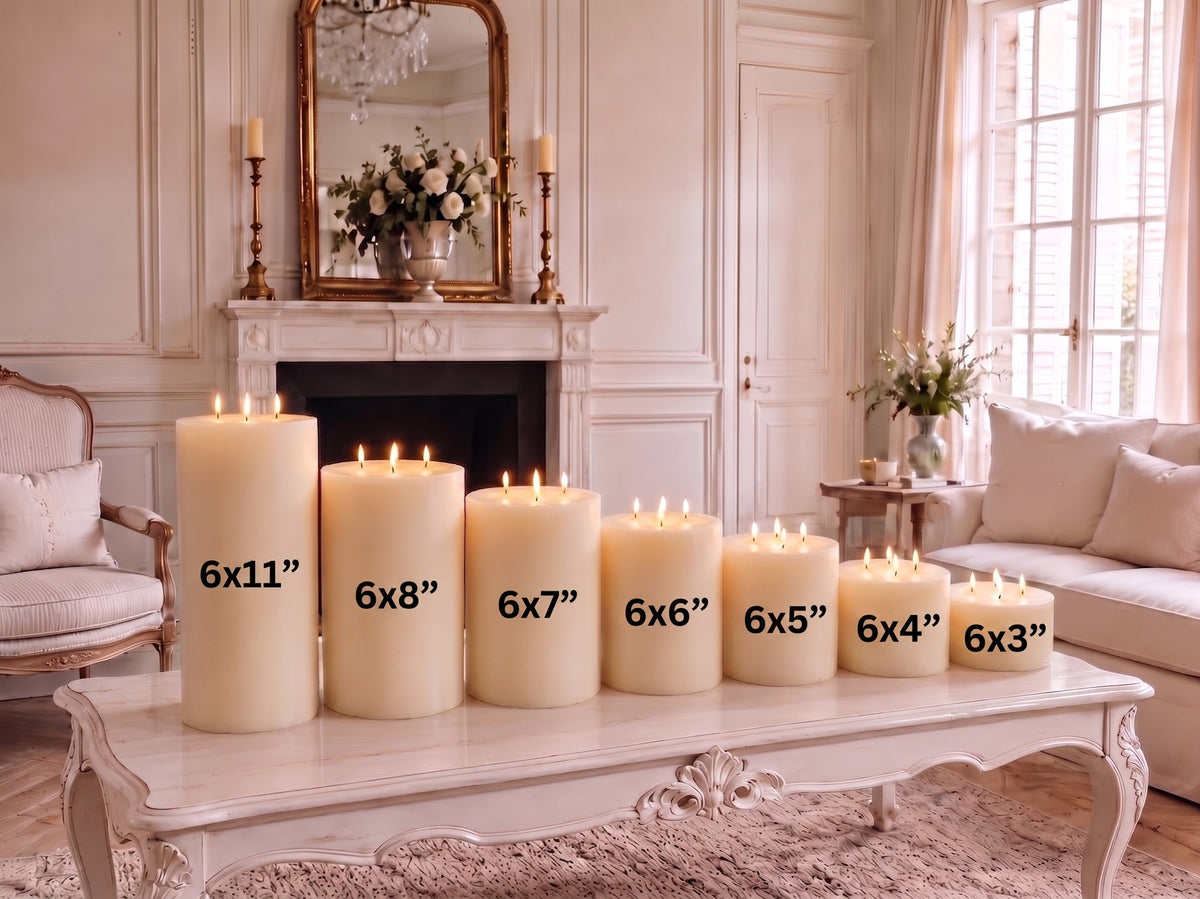 6x5" White Beeswax Pillar Candle