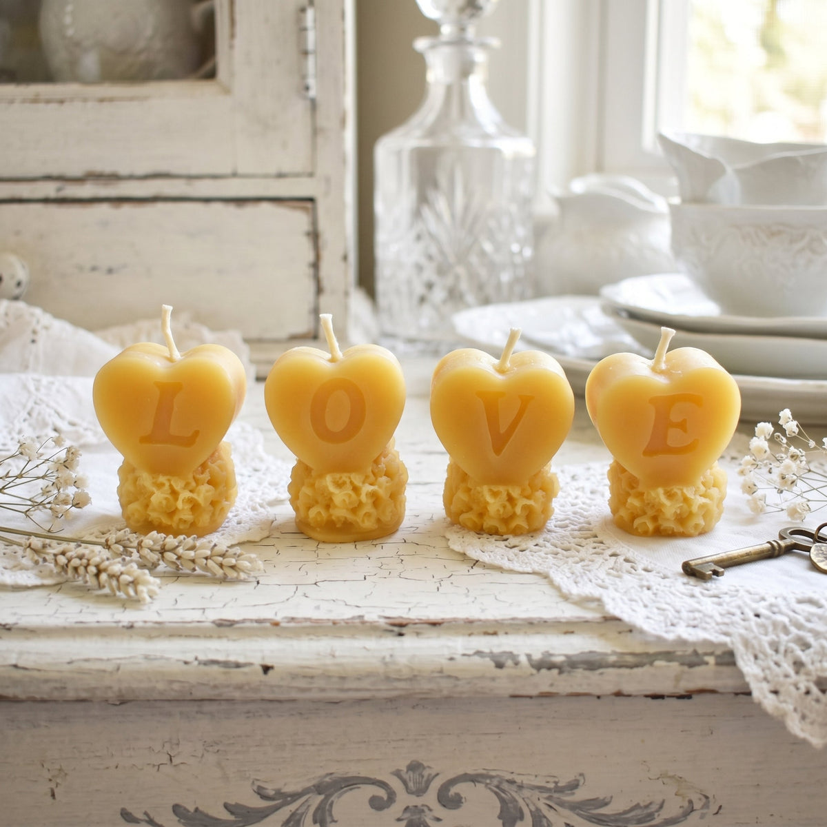 Love Letters Beeswax Tealight 4 Piece Candle Set