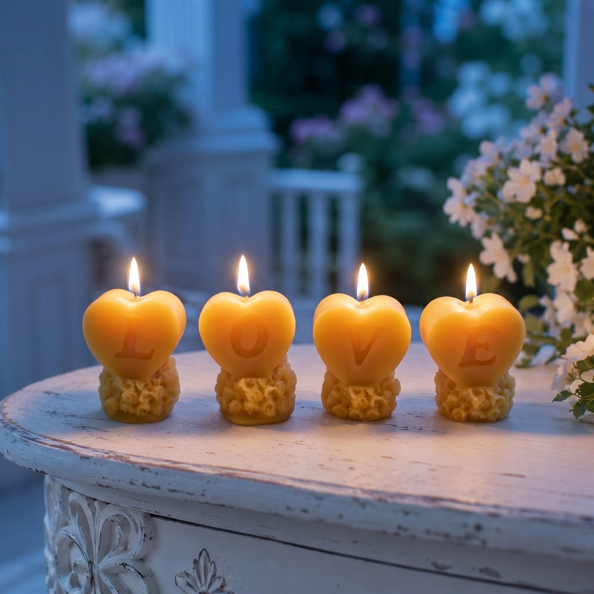 Love Letters Beeswax Tealight 4 Piece Candle Set