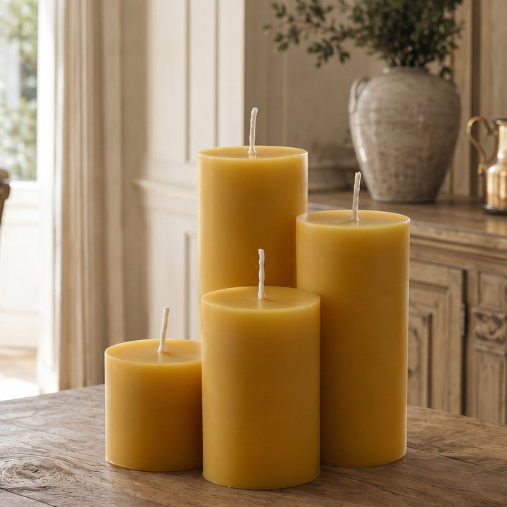 2 Inch Beeswax Pillar Candle Set
