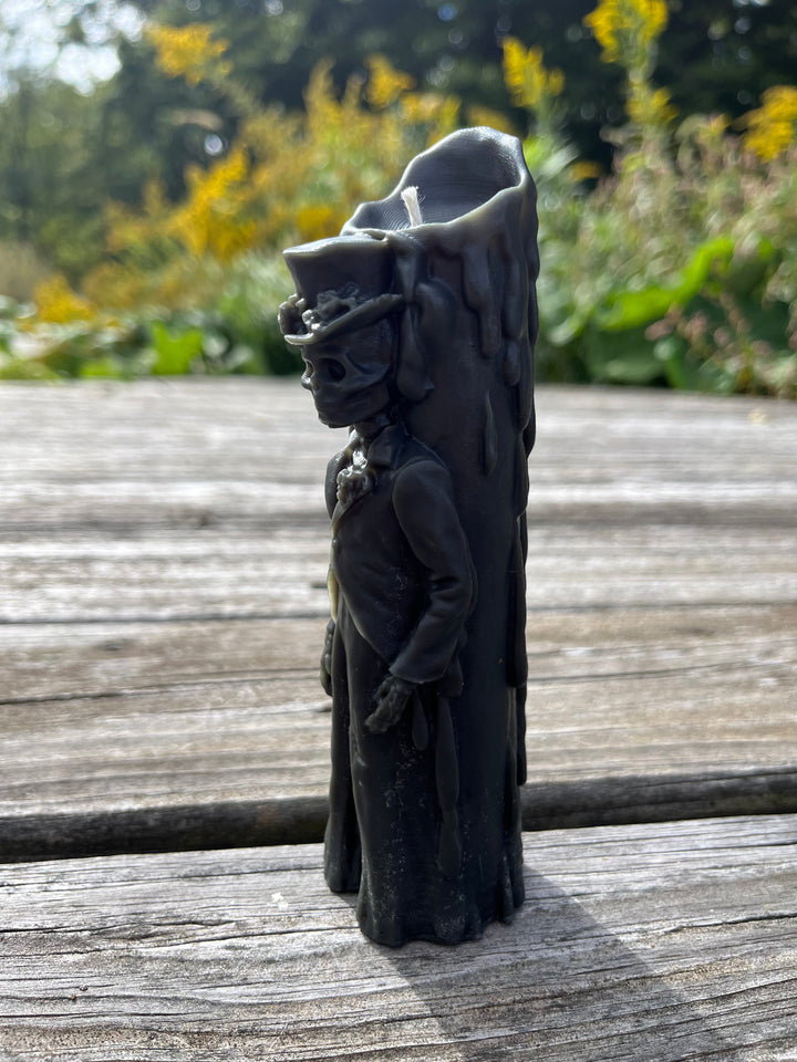 Black Beeswax Skeleton Groom Candle