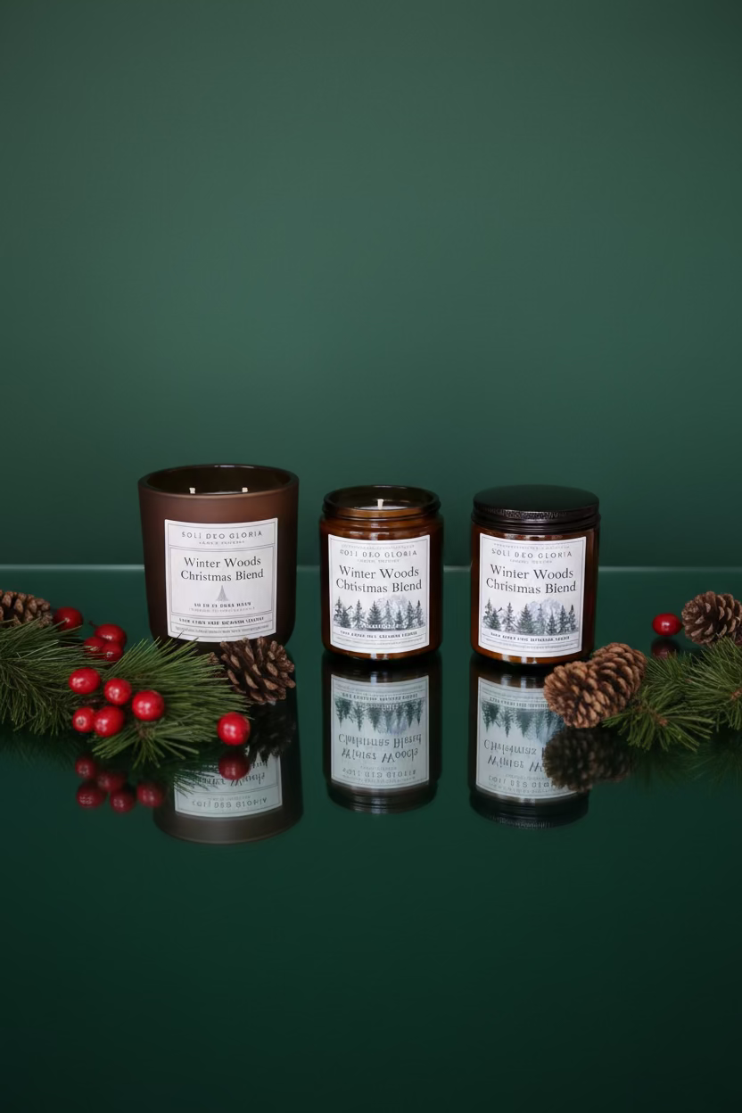 Winter Woods Beeswax Candle | Evergreen Tree Scent