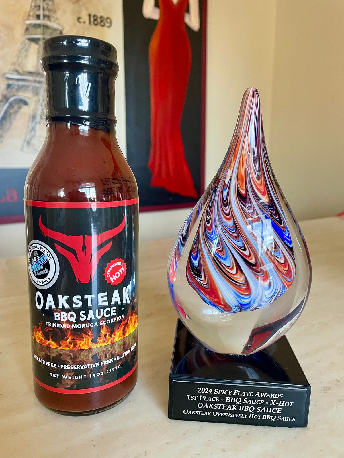 Oaksteak Offensively Hot BBQ Sauce - 12 oz