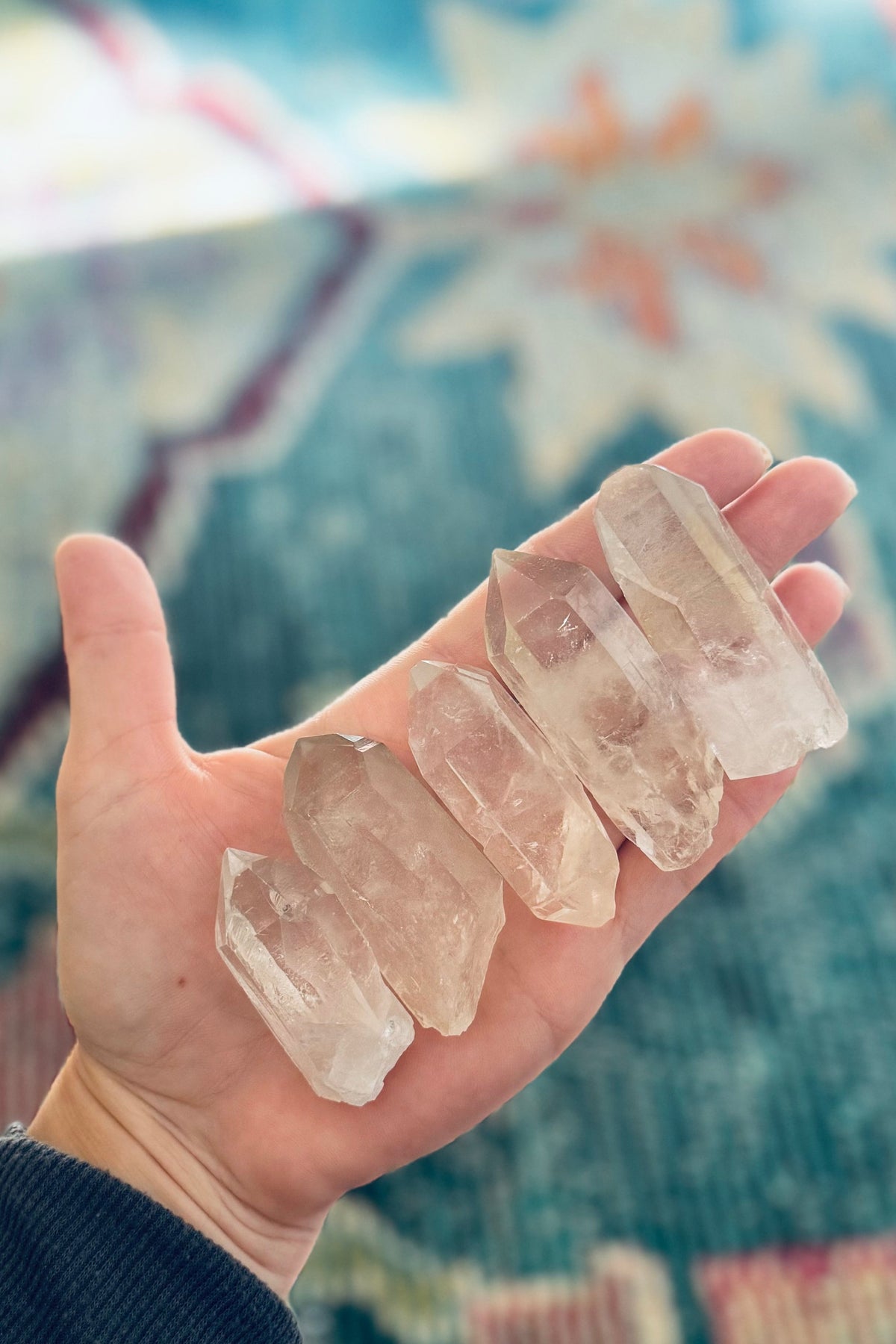 Silver Quartz Points, Raw Clear Quartz Points from Brazil