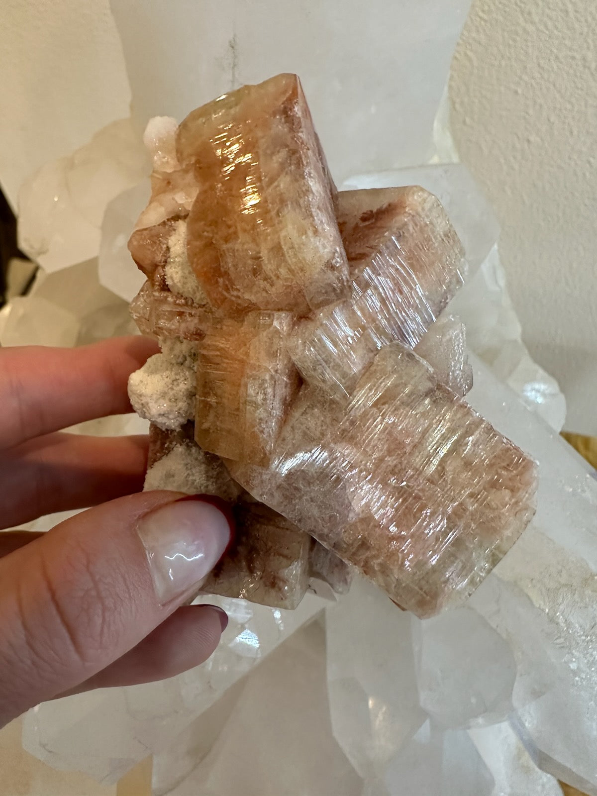Red Apophyllite Cube Cluster from Pune, India