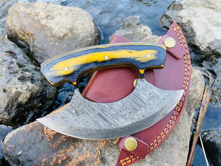 Damascus Steel Alaskan Ulu knife TK-035