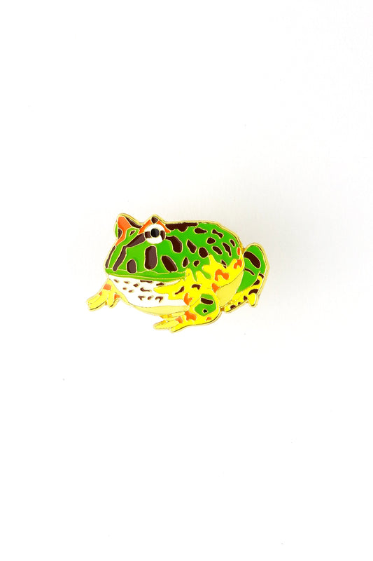 Surinam Horned Frog Enamel Pin (Ceratophrys cornuta)