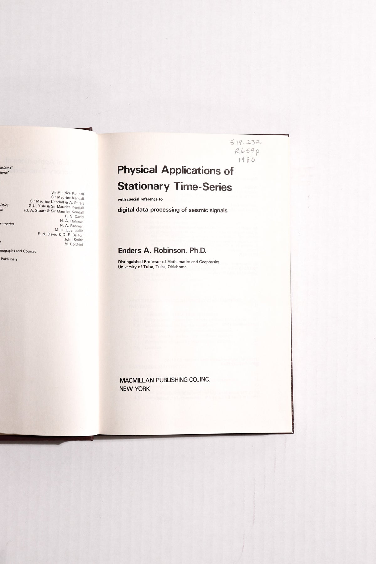 Physical Applications of Stationary Time-Series