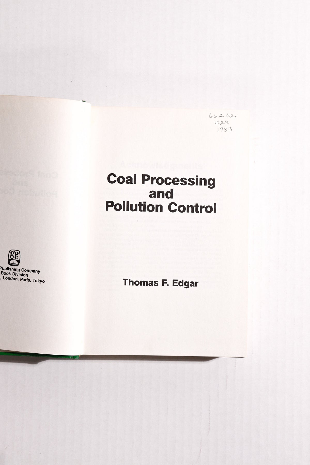 Coal Processing and Pollution Control
