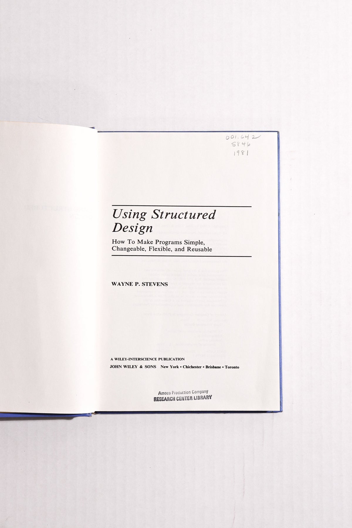 Using Structured Design — Wayne P. Stevens, 1981 First Edition/First Printing | Early Software Engineering