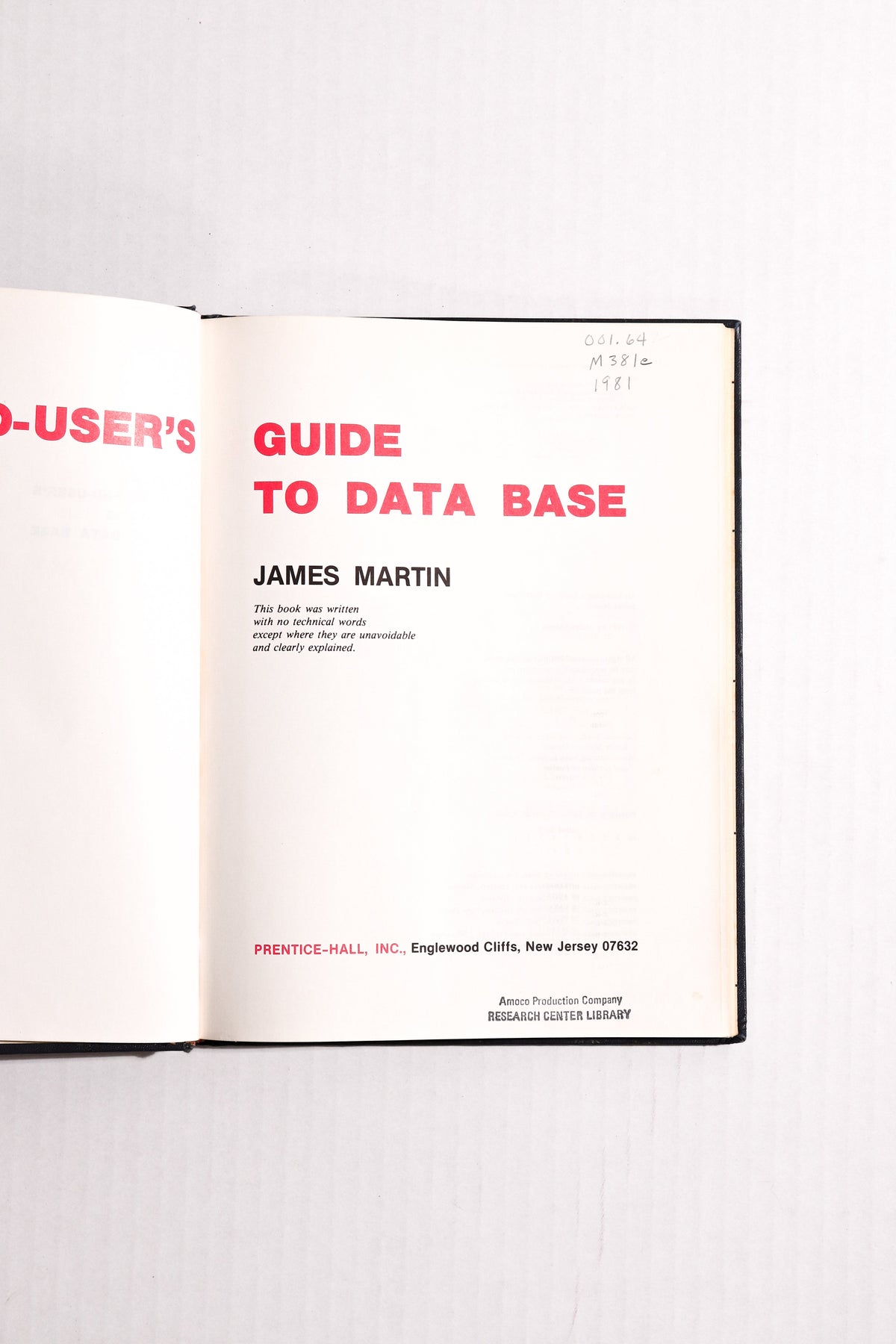 An End-User’s Guide to Data Base — James Martin, 1981 First Edition / First Printing | Vintage Computing