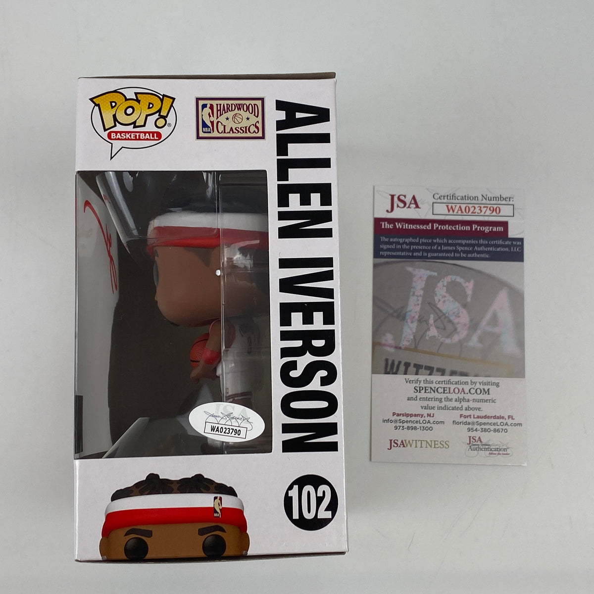 Allen Iverson Signed Philadelphia 76ers Funko Pop! #102 (JSA COA)