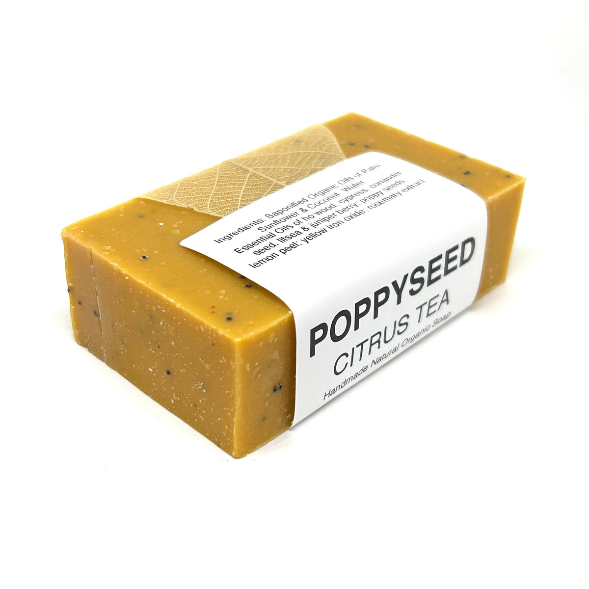 Citrus Poppyseed Bar Soap, Certified Organic
