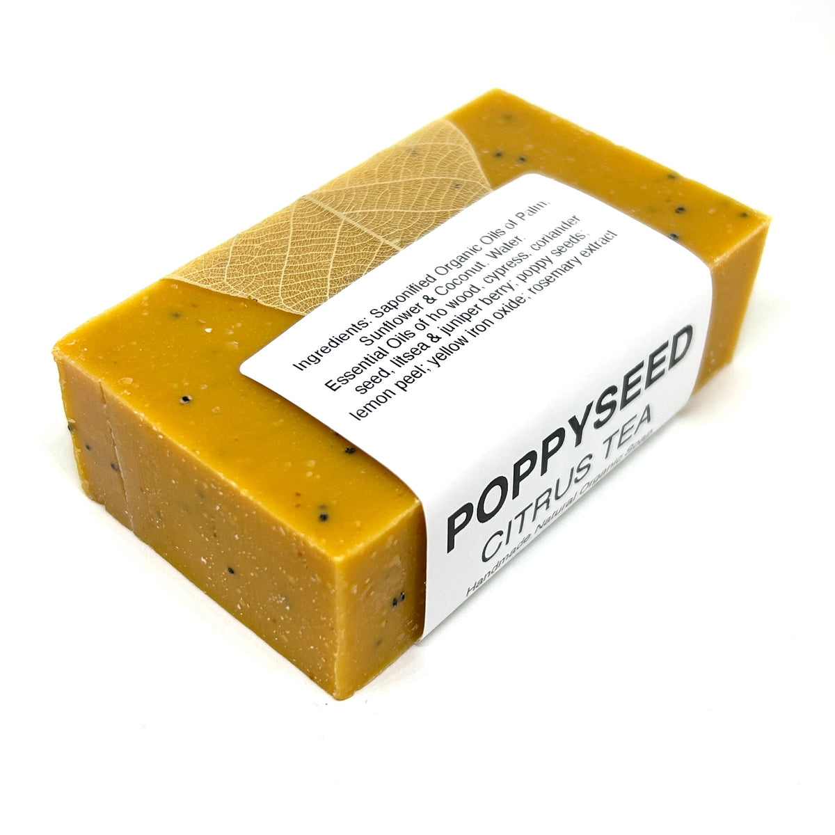 Citrus Poppyseed Bar Soap, Certified Organic