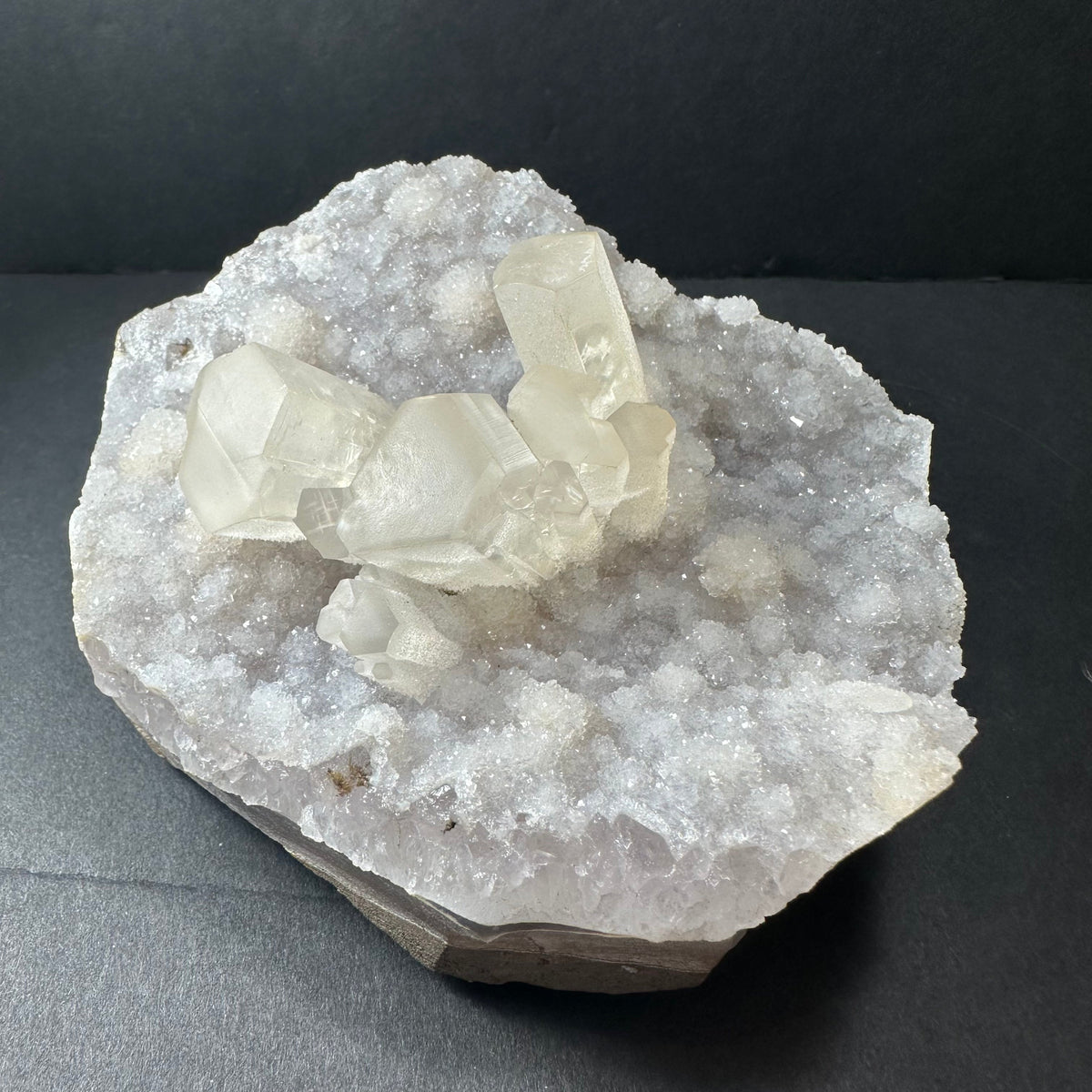 Druzy Calcite Cluster on Agate Brazil