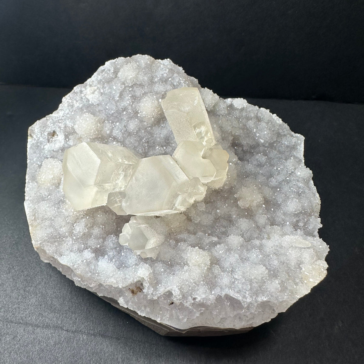 Druzy Calcite Cluster on Agate Brazil