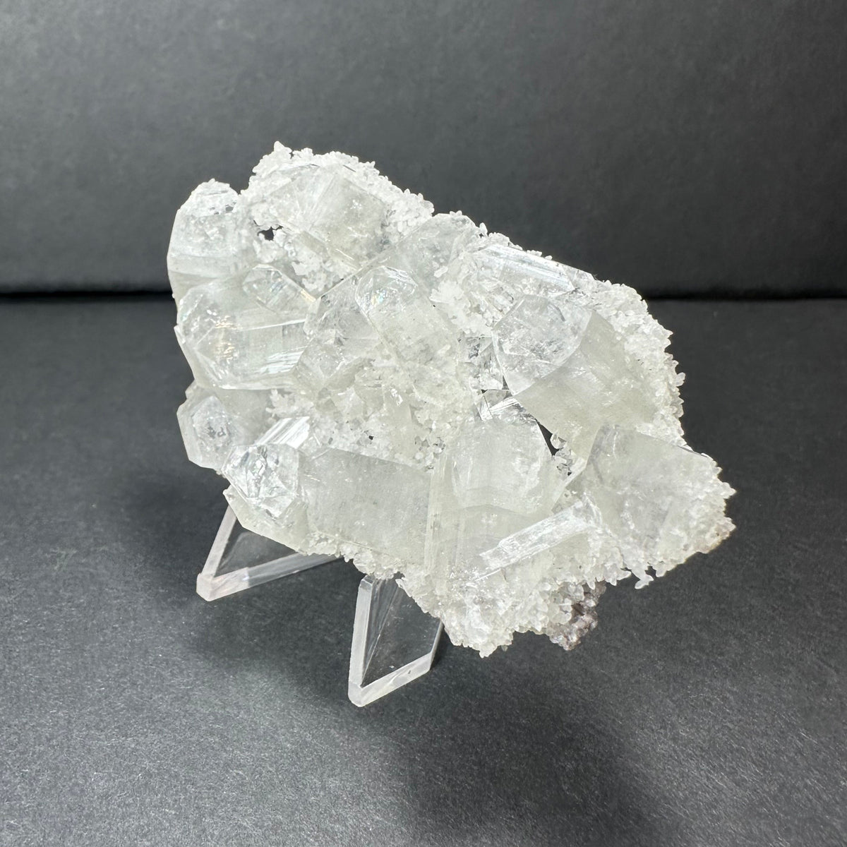 Clear Apophyllite Crystal Cluster Micro Specimen from India