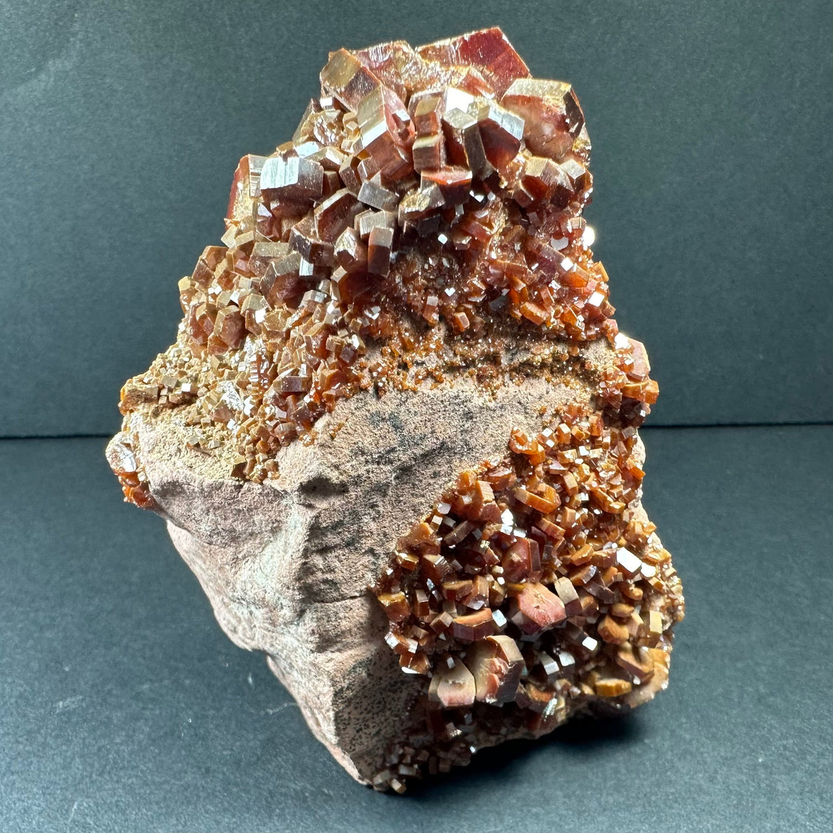 Vanadinite Cluster on Matrix from Mibladen, Morocco