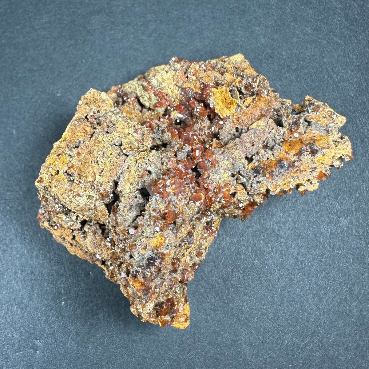 Wulfenite Cluster on Matrix from Maoniuping Mine, Sichuan, China