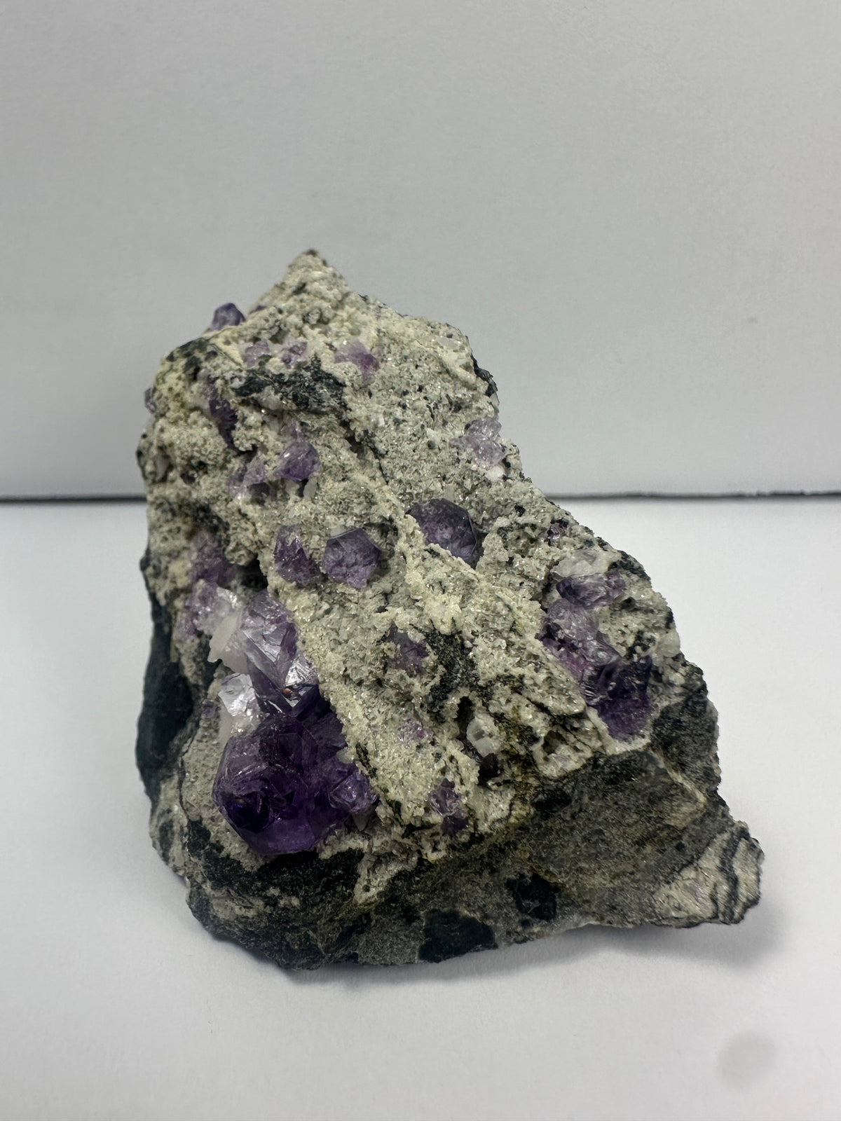 Purple Fluorite Clusters on Matrix