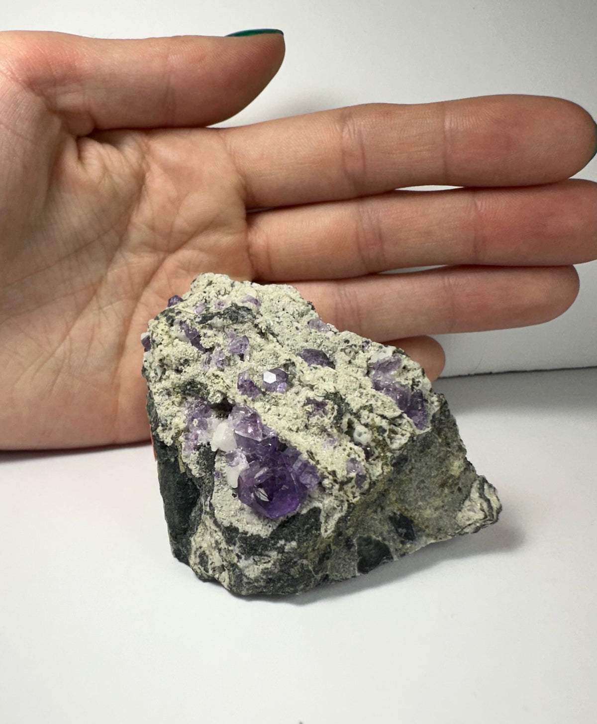 Purple Fluorite Clusters on Matrix