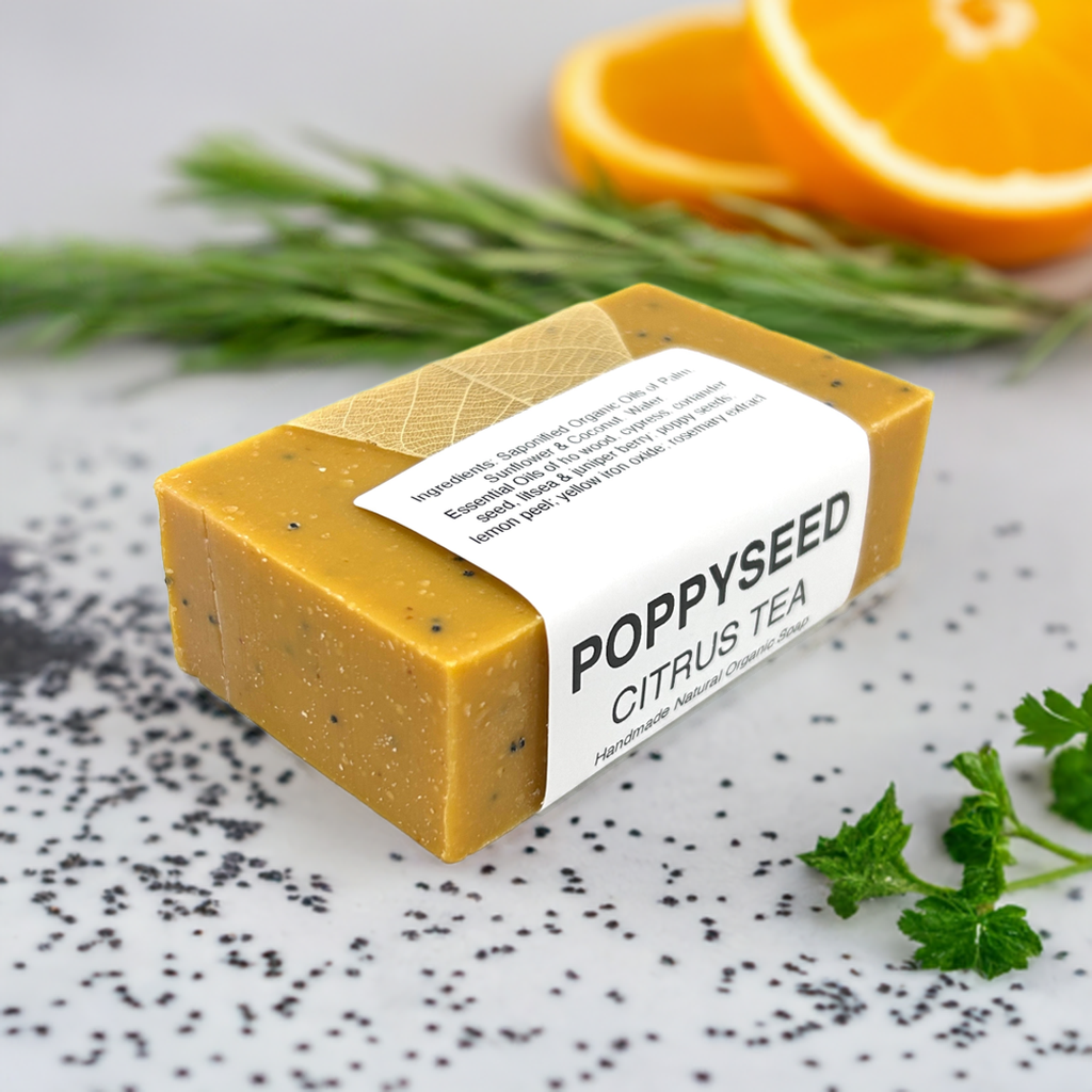 Citrus Poppyseed Bar Soap, Certified Organic