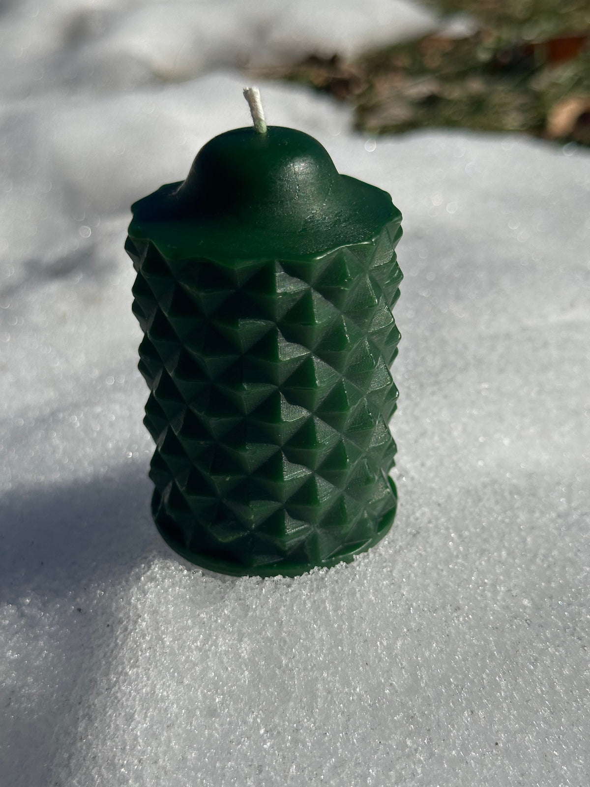 Scalloped Cylinder Beeswax Candle