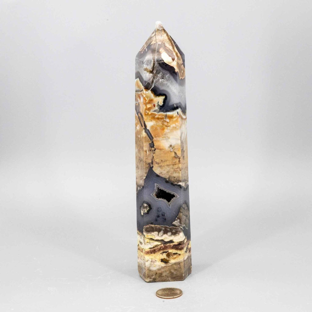 Volcano Agate Tower XL UV Reactive Crystal Tower