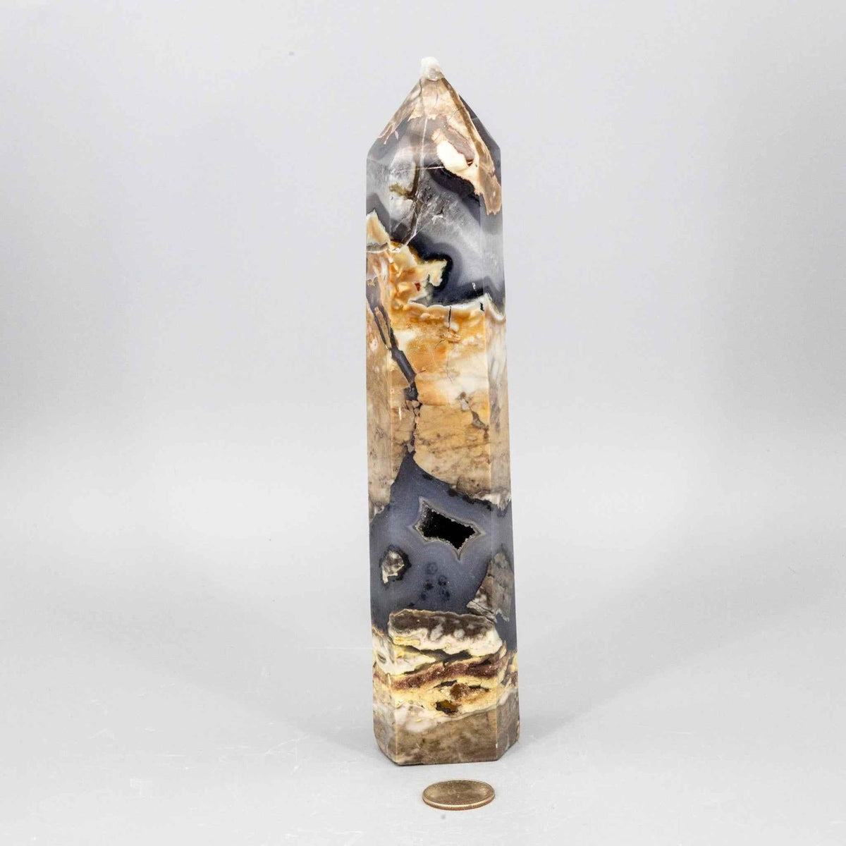 Volcano Agate Tower XL UV Reactive Crystal Tower