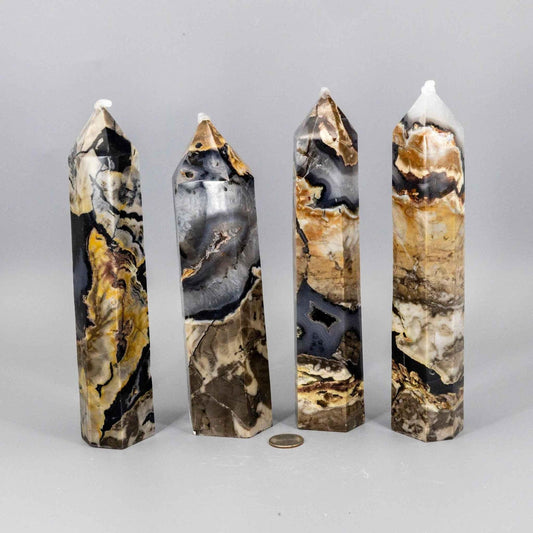 Volcano Agate Tower XL UV Reactive Crystal Tower